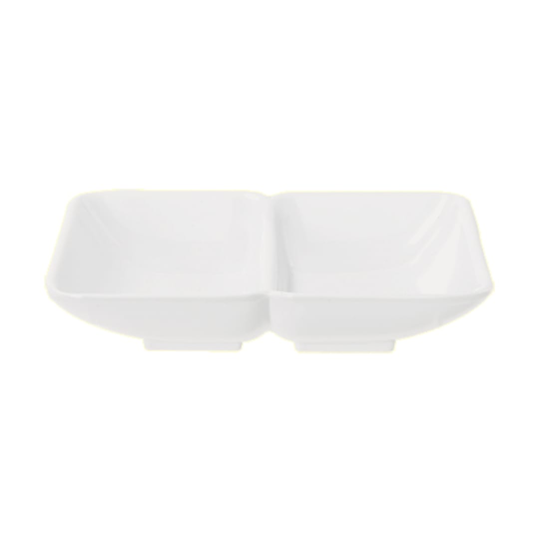 G.E.T. 037-W Water Lily White Melamine 2 Compartment Dish