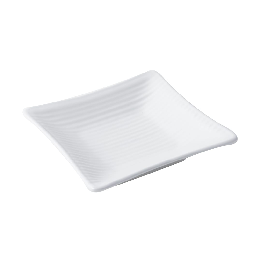 Bon Chef 9920 WHITE Sandstone 6" Square Footed Ribbed Platter