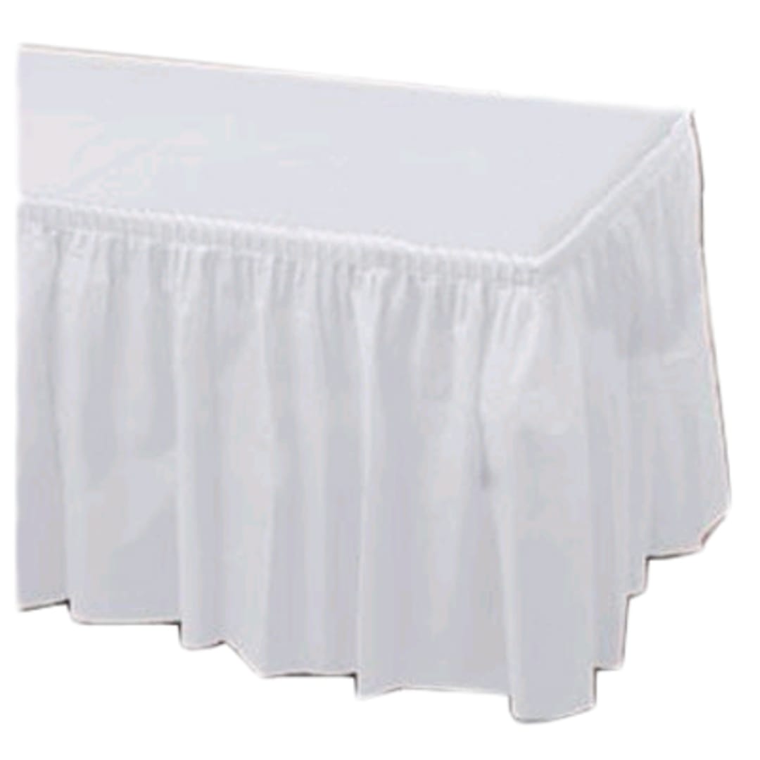 Hoffmaster 110010 29" x 14' White Plastic Table Skirt - 6 / CS