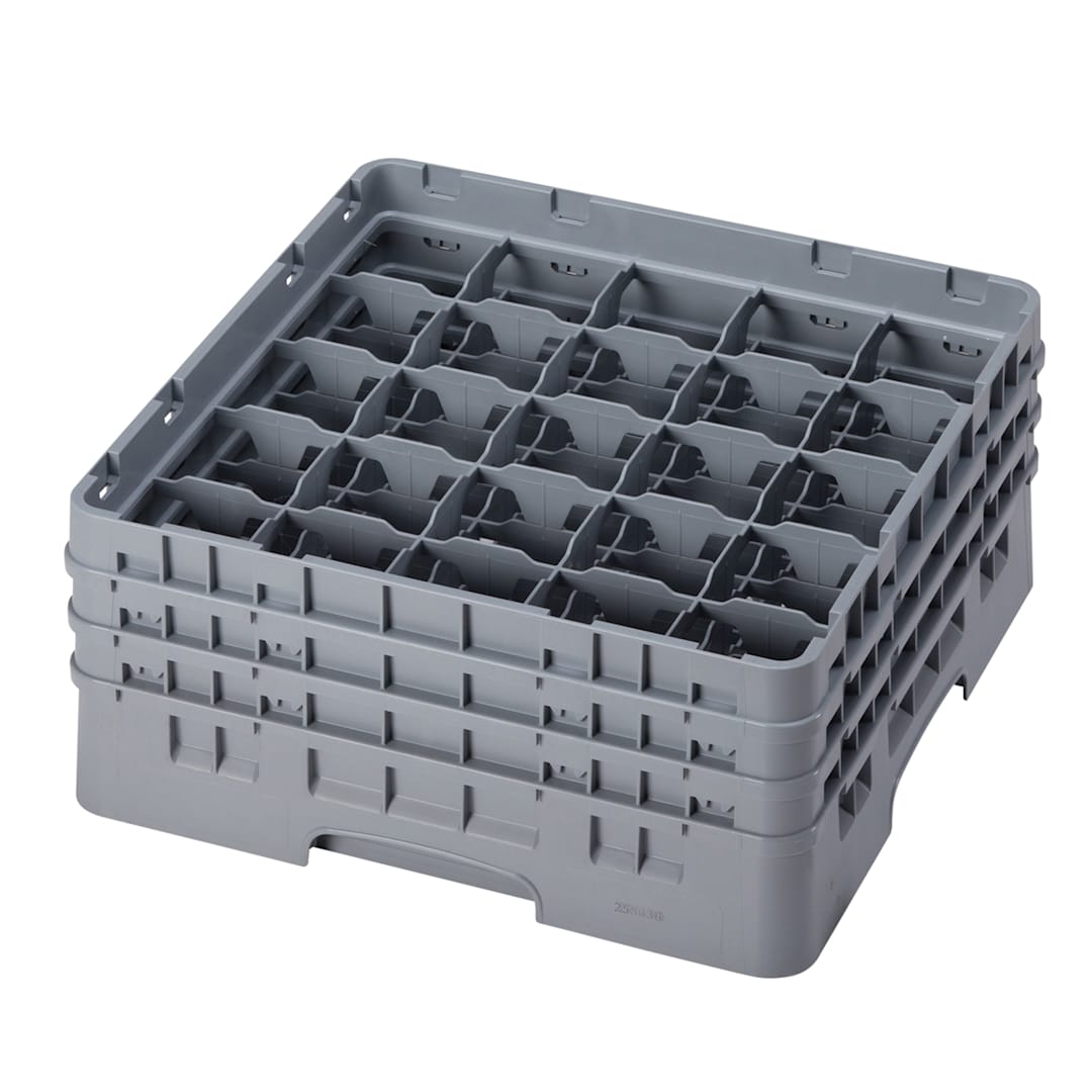 Cambro 25S638151 Camrack Soft Gray Full Size 25 Compartment Glass Rack