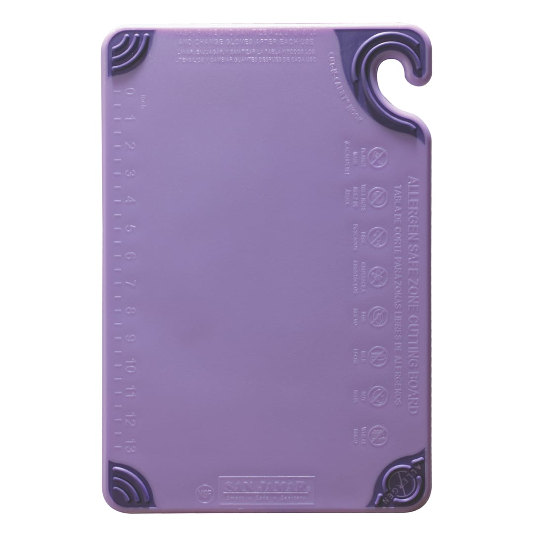 San Jamar CBG121812PR Allergen Saf-T-Zone™ 12 x 18 Cutting Board