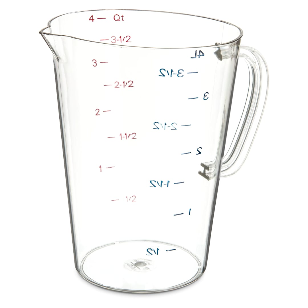 Carlisle 4314507 1 Gallon Clear Polycarbonate Measuring Cup