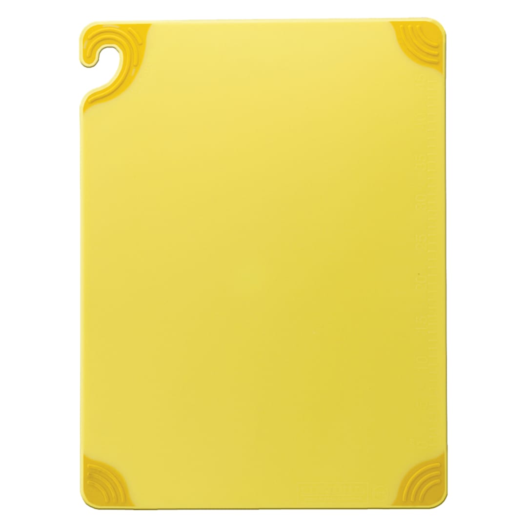 San Jamar CBG152012YL Saf-T-Grip 15 x 20" Yellow Cutting Board