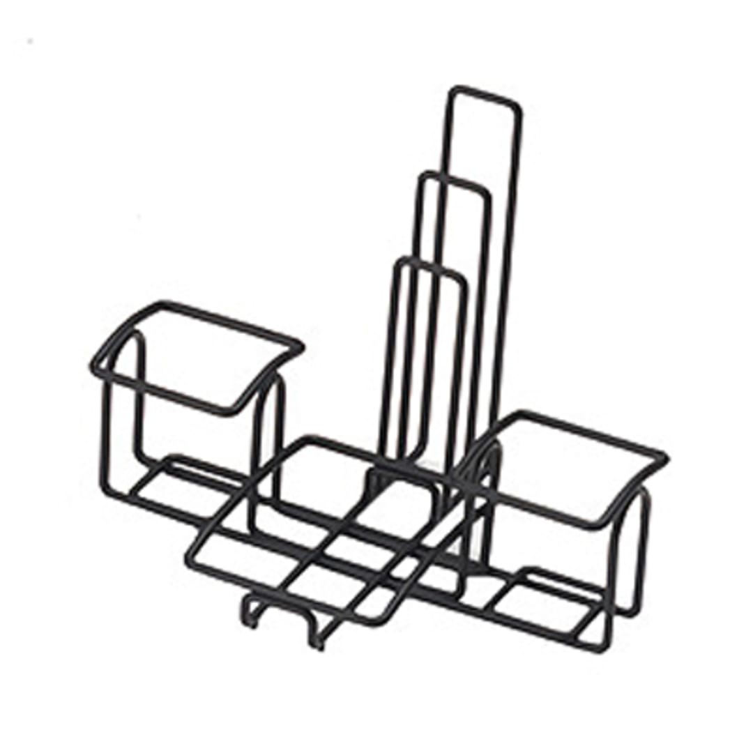G.E.T. 4-931615 Black 2-Compartment Caddy with Menu Holders