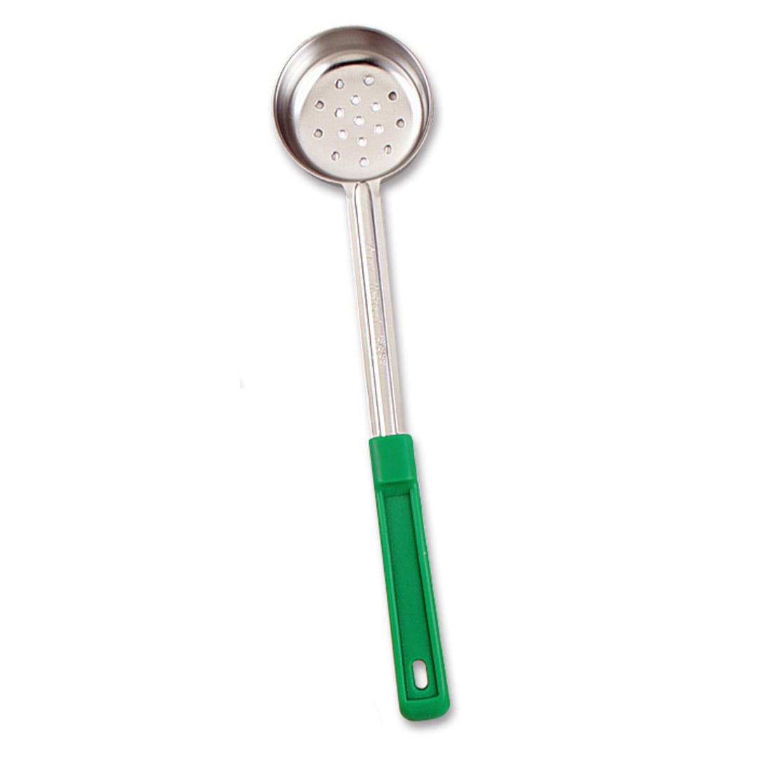 Browne Foodservice 5757441 S/S 4 Oz Perf. Portioner with Green Handle