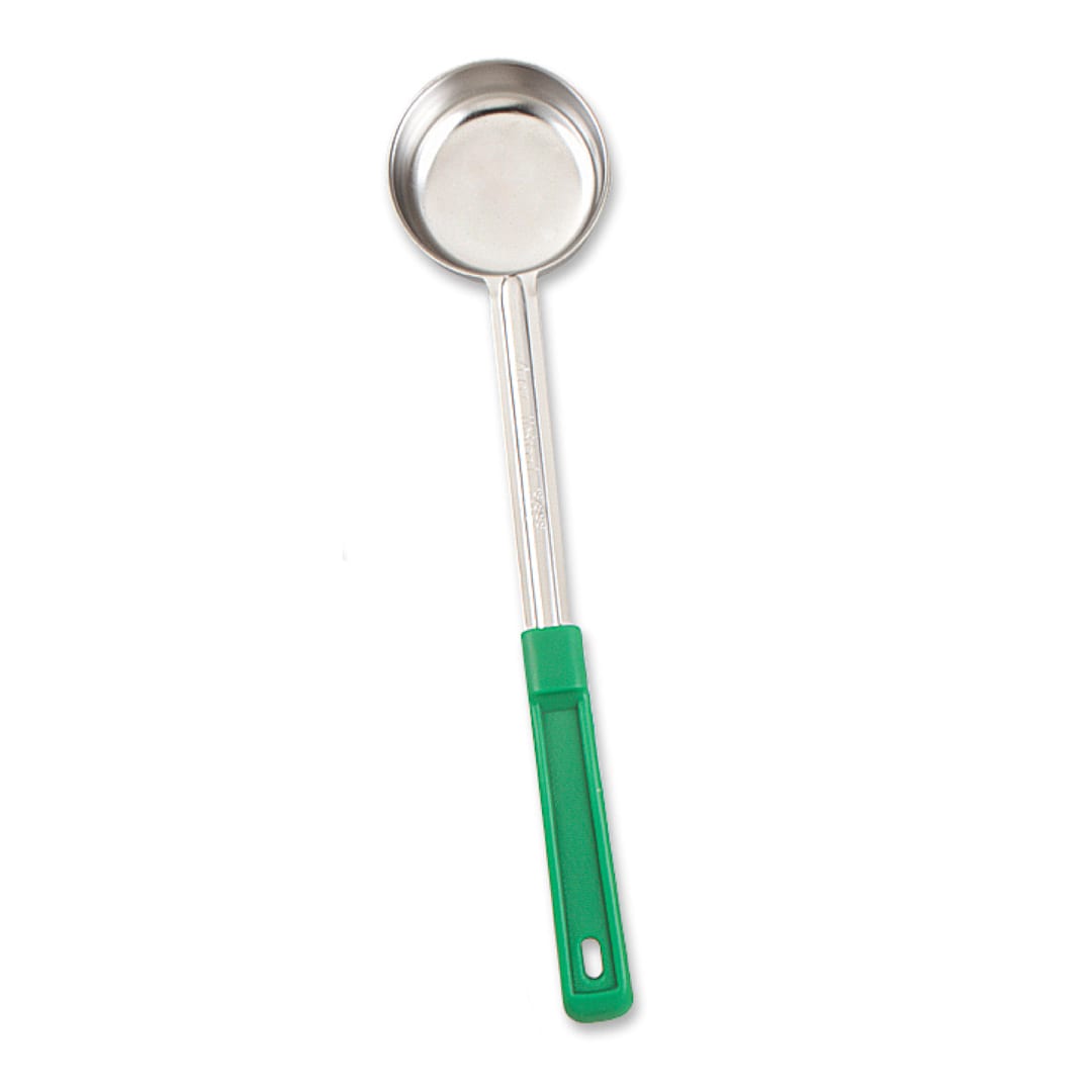 Browne Foodservice 5757440 S/S Solid 4 Oz Portioner with Green Handle