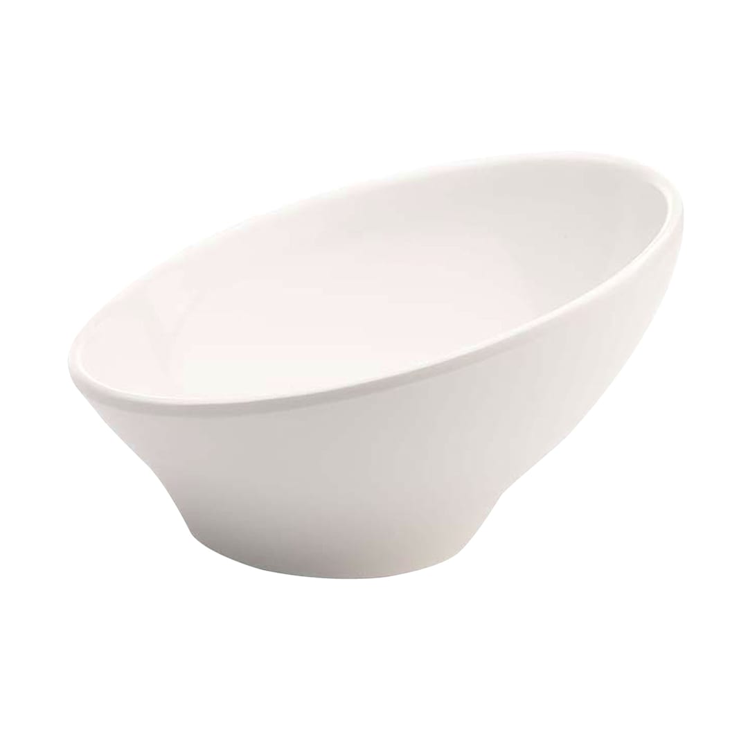 Elite Global Solutions M75-NW Pappasan 18 Oz. White Slanted Bowl