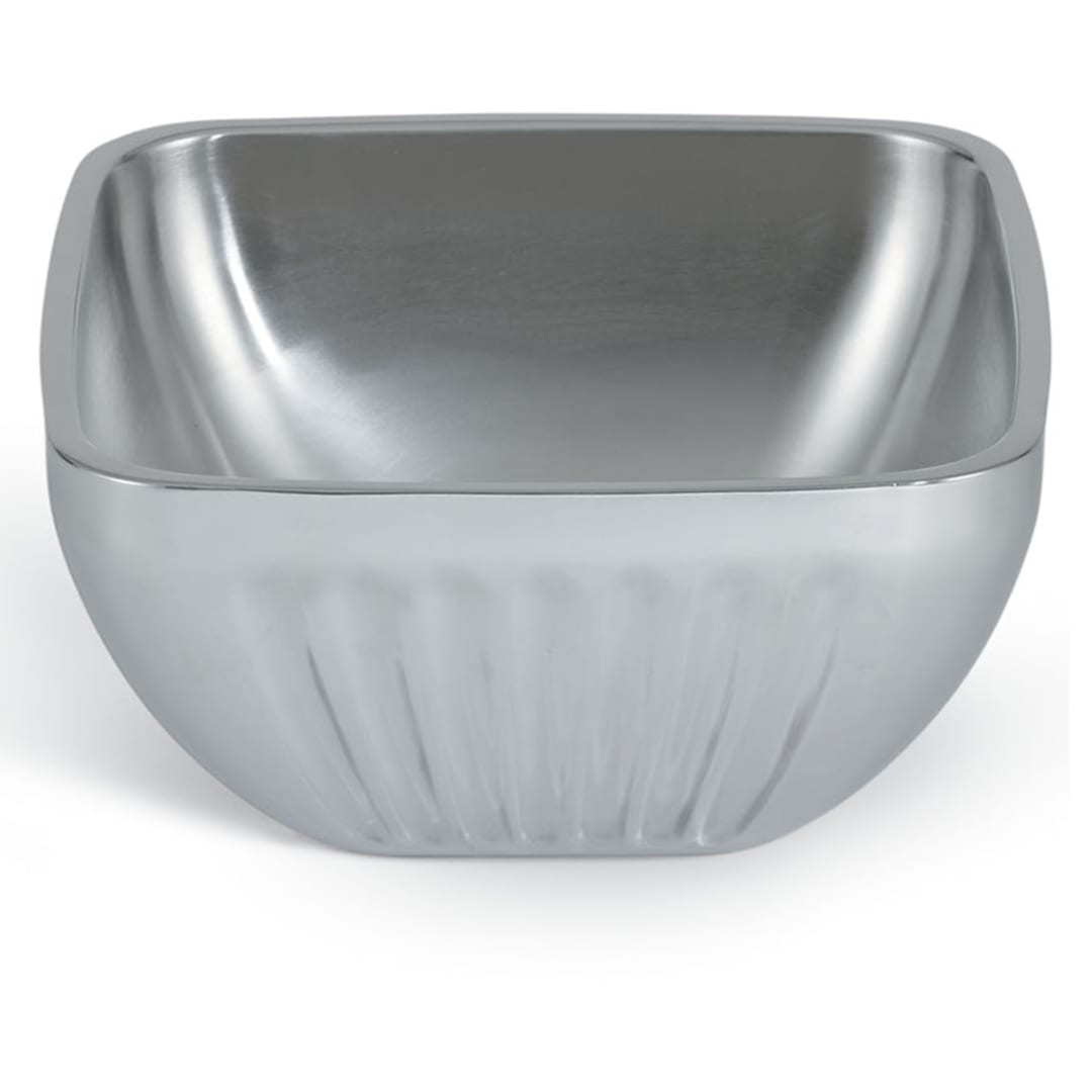 Vollrath 47681 S/S Fluted Square 1.8 Quart Double Wall Serving Bowl