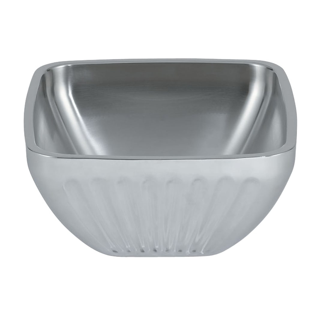 Vollrath 47682 S/S Fluted Square 3.2 Quart Double Wall Serving Bowl