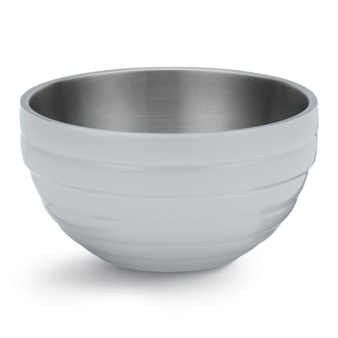 Vollrath 4659050 Pearl White S/S Beehive Style 1.7 Quart Serving Bowl