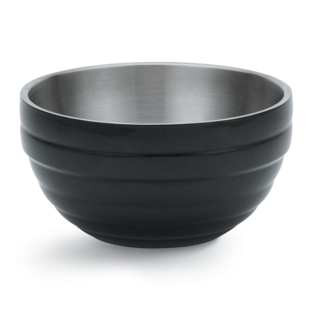 Vollrath 4659060 Black S/S Beehive Style 1.7 Quart Serving Bowl