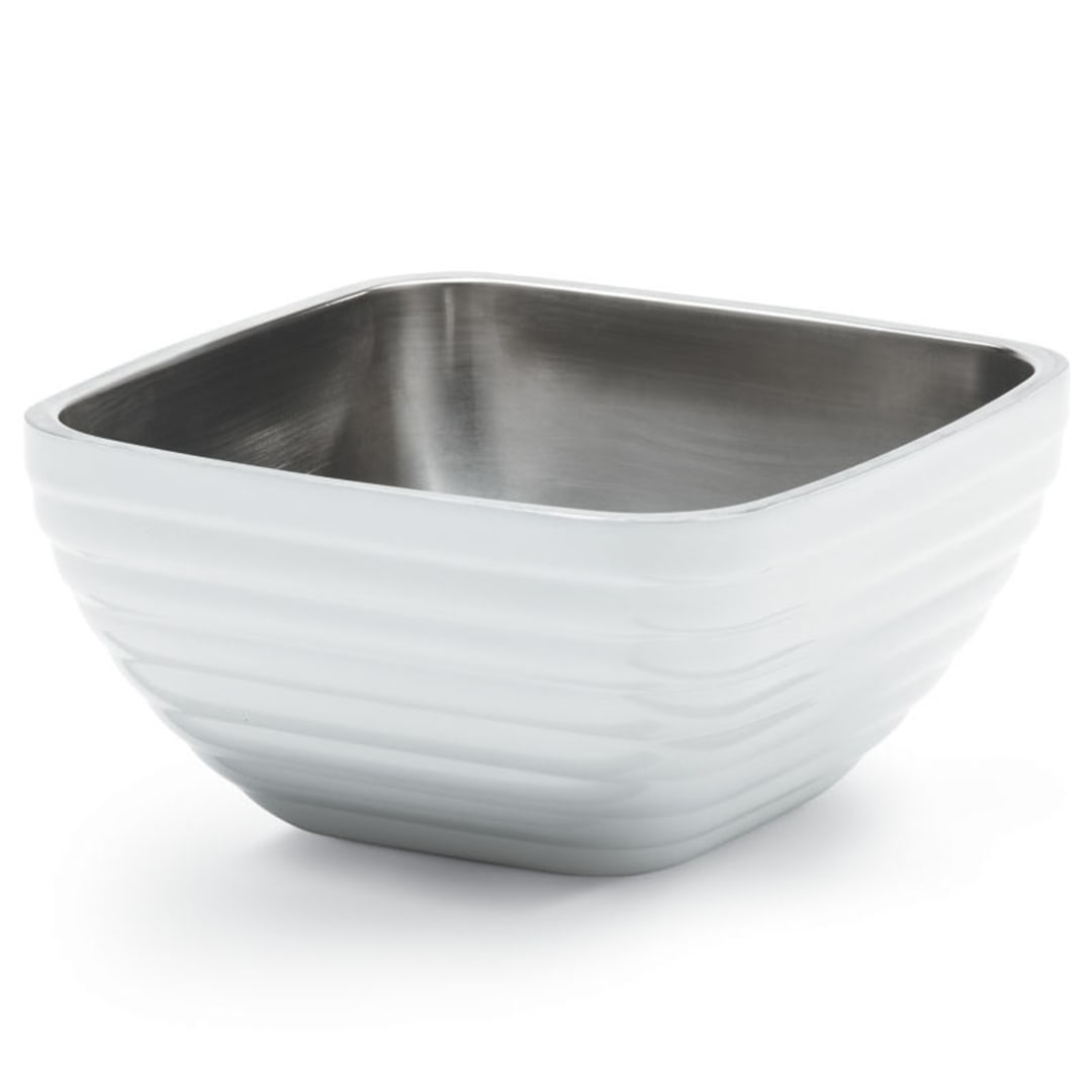 Vollrath 4763750 Pearl White S/S Square Beehive Style 8.2 Quart Bowl