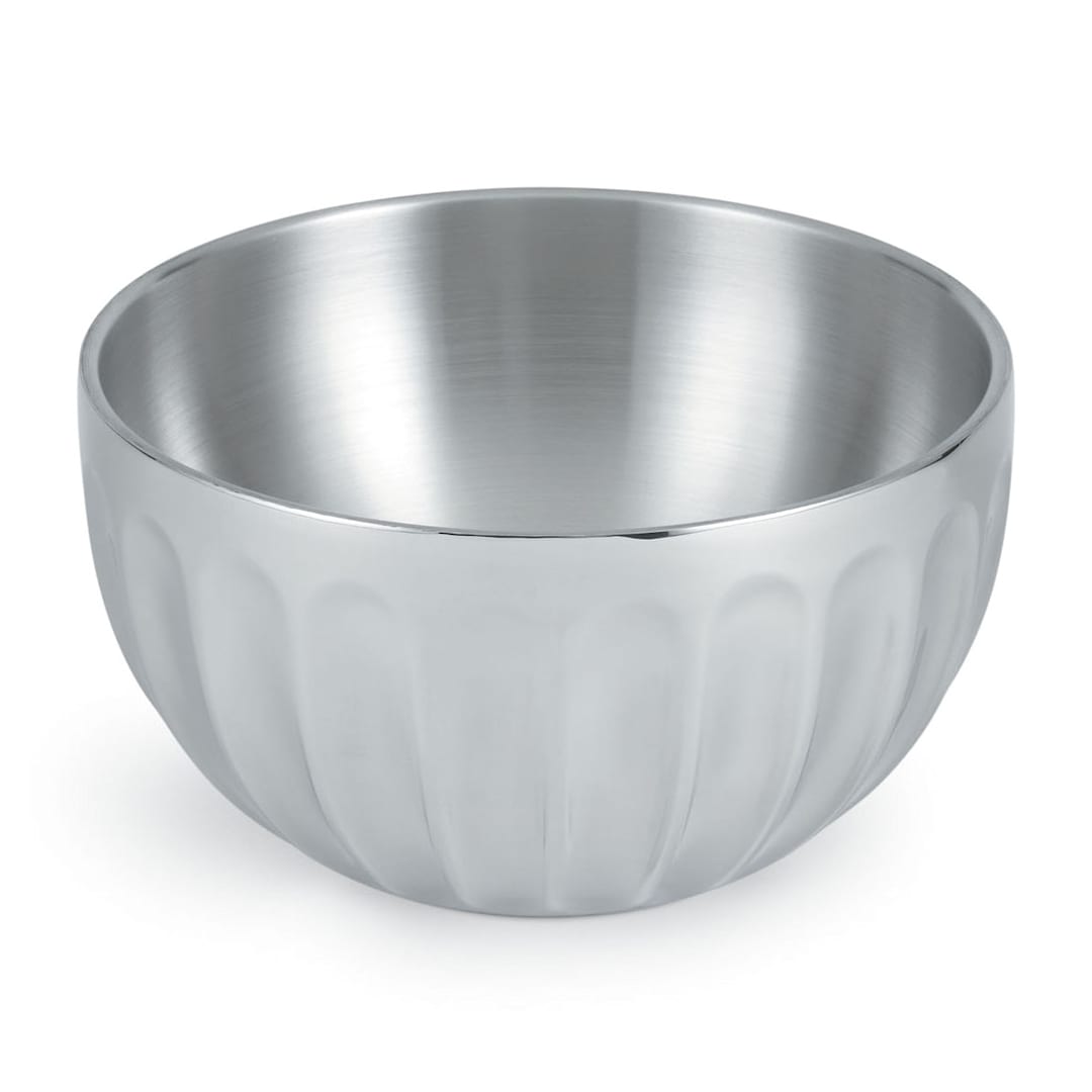 Vollrath 47687 S/S Fluted Round 3.4 Quart Double Wall Serving Bowl