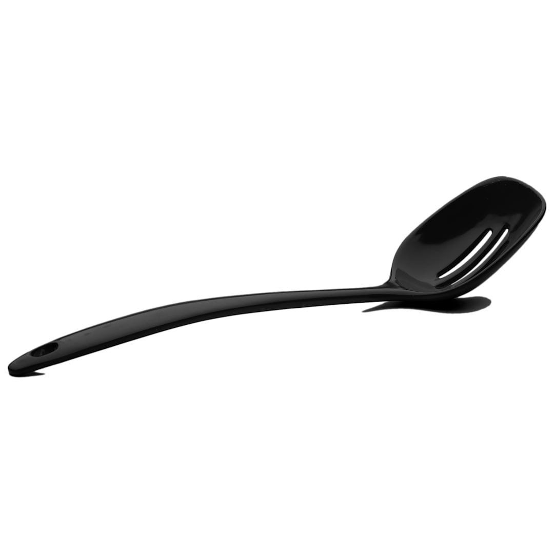 Elite Global Solutions MSP12S-B Foundations 2 Oz. Slotted Black Spoon