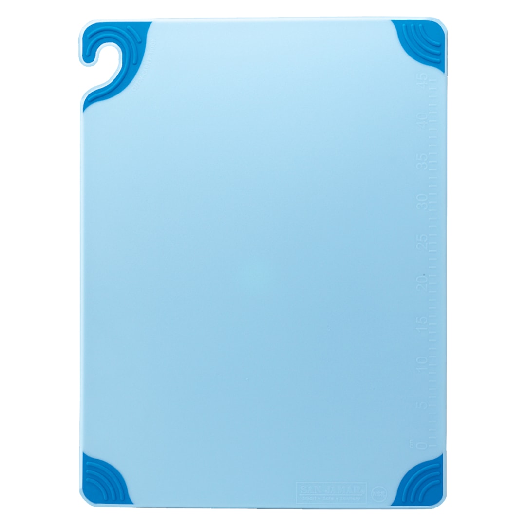 San Jamar CBG121812BL Saf-T-Grip® 12 x 18" Blue Cutting Board