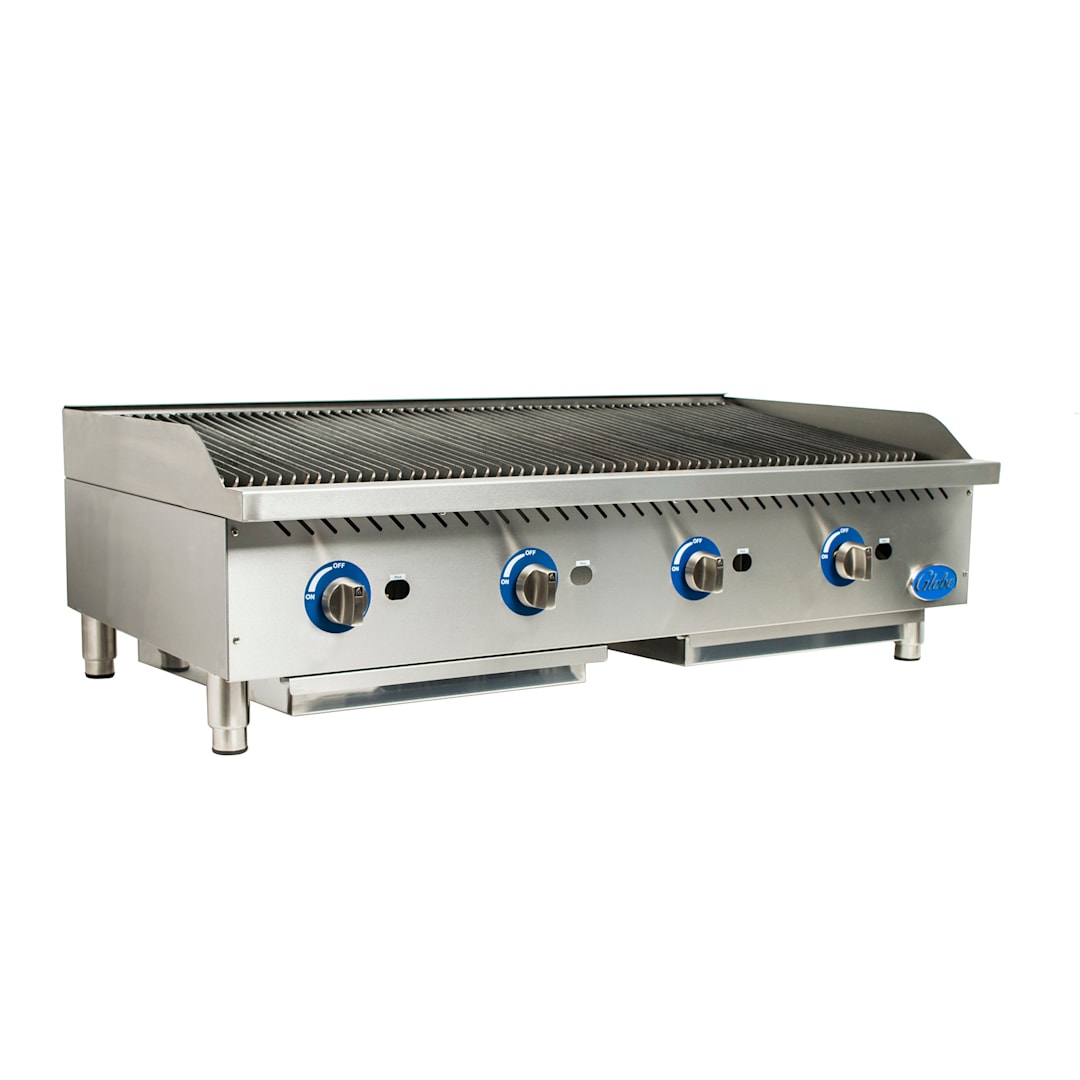 Globe Food GCB48G-SR Countertop 48" S/S Radiant Gas Charbroiler