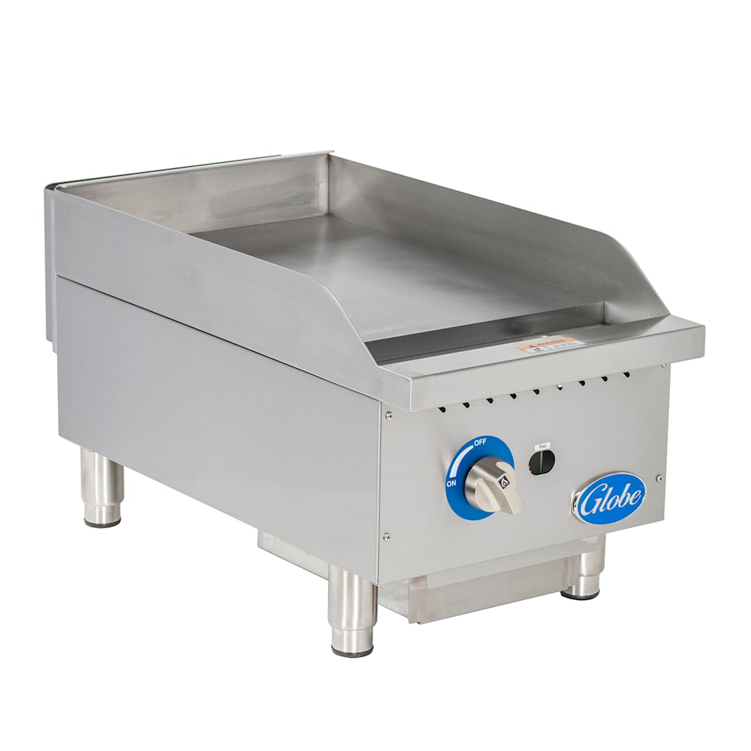 Globe Food Equipment GG15G Countertop Manual Control 15" Gas Griddle