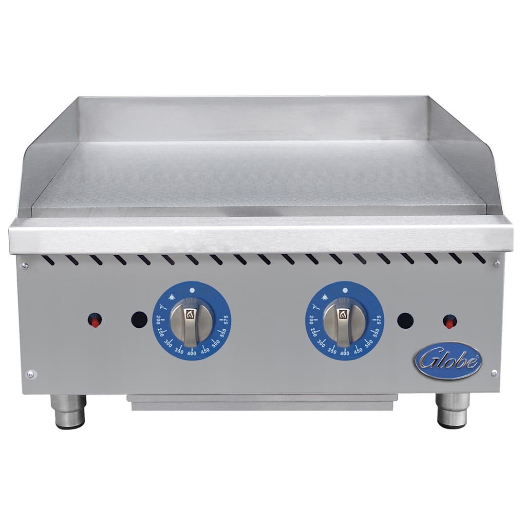 Globe Food Equipment GG24TG Countertop Thermostatic 24" Gas Griddle