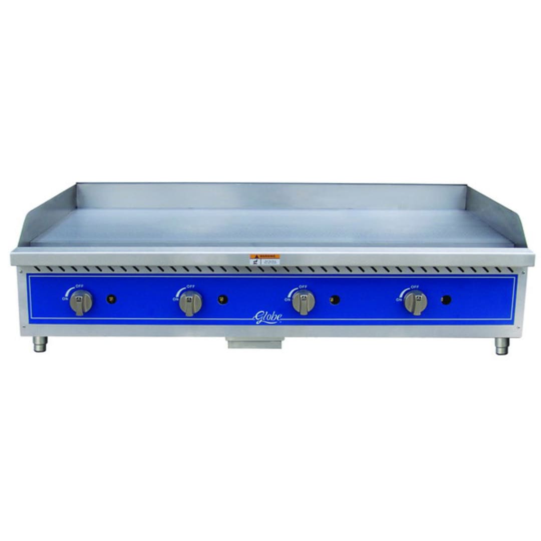 Globe Food Equipment GG48G Countertop Manual Control 48" Gas Griddle