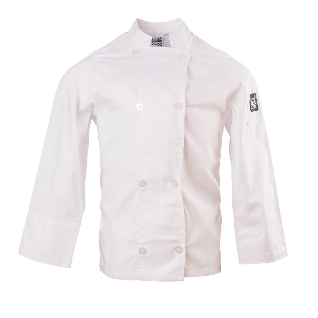 Chef Revival® J049-2X White 2X-Large Long Sleeve Crew Jacket