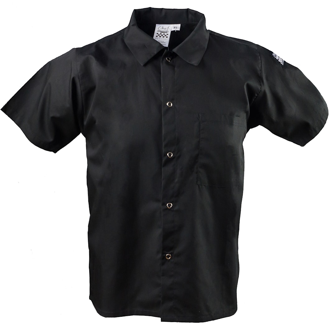 Chef Revival® CS006BK-L Black Large Cook's Shirt With Snaps