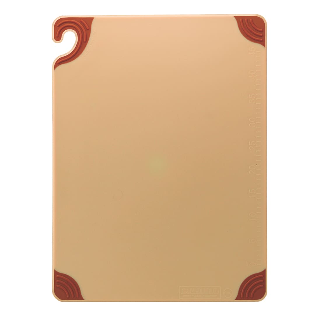 San Jamar CBG182412BR Saf-T-Grip 18 x 24" Brown Cutting Board