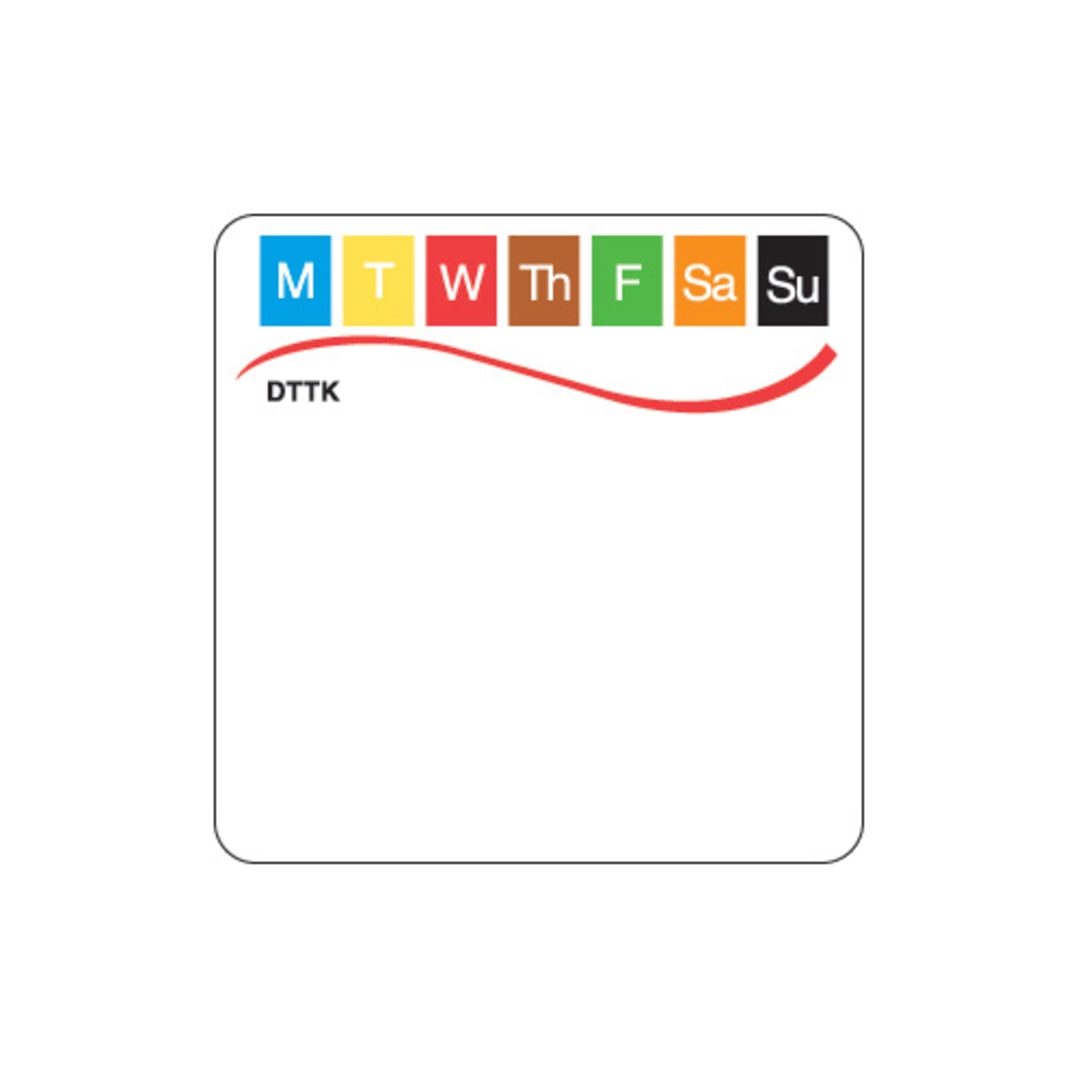 DayMark 115391 ToughMark 2" x 2" Day Of Week Thermal Label - 1000 / BX