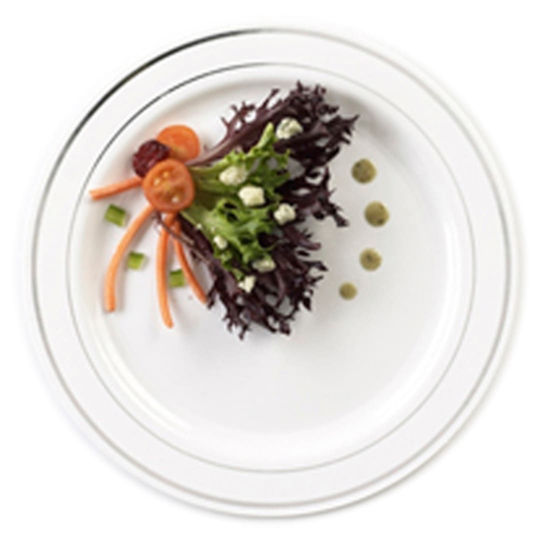 Fineline Setting 506-WH 6" Plate With Silver Band