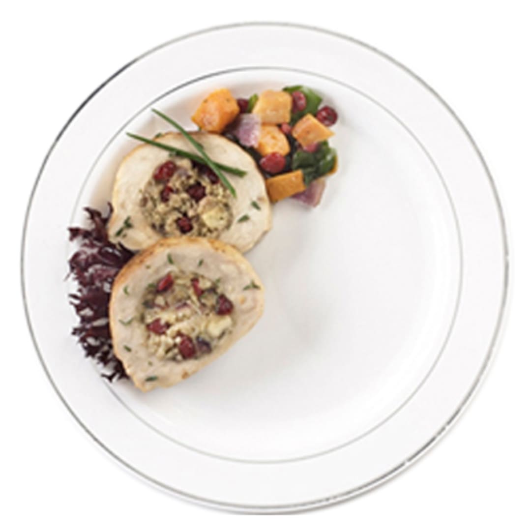 Fineline Setting 510-WH 10.25" Plate With Silver Band
