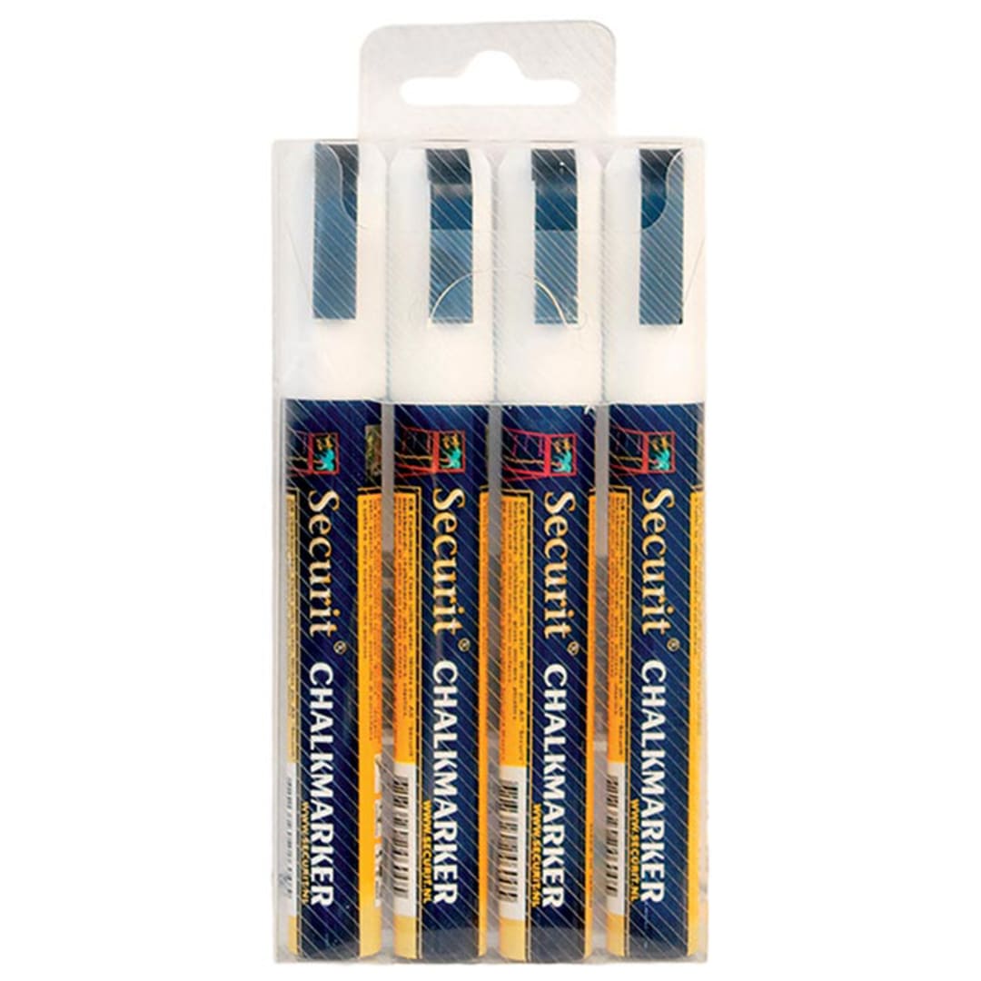 American Metalcraft SMA510V4WT White Sm. Tip Rain Proof Chalk Markers