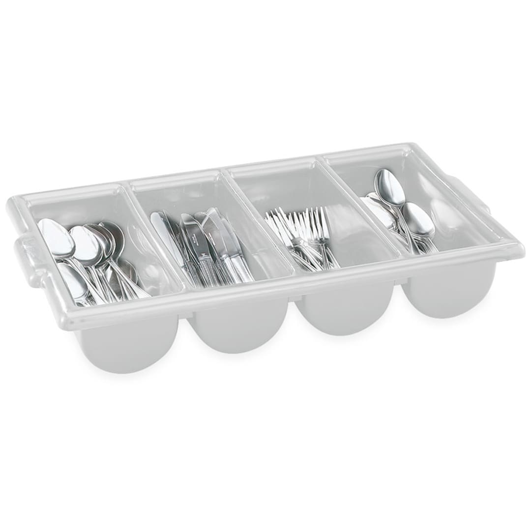 Vollrath® 52654 4-Compartment Gray Cutlery Box