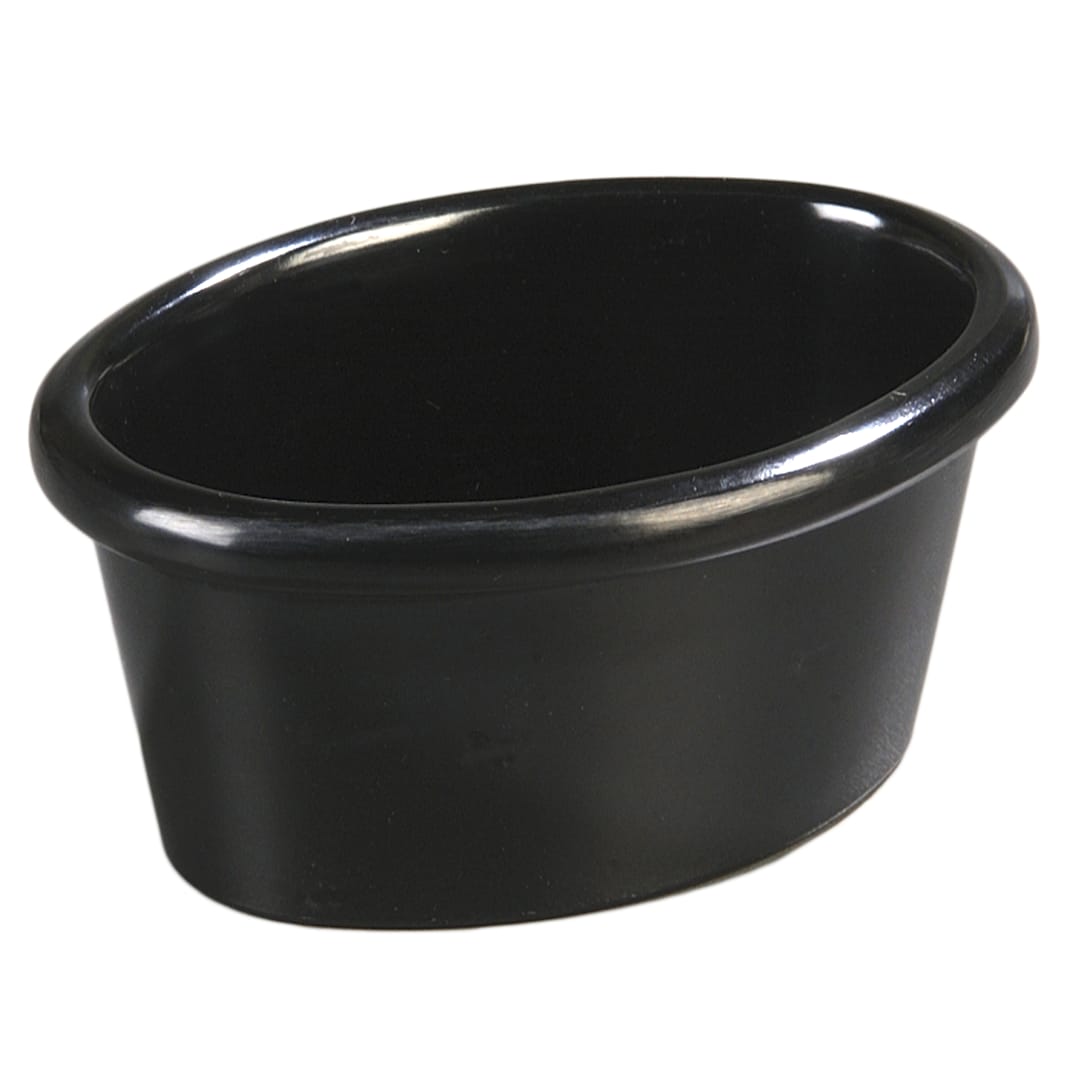 Carlisle S31203 3 Oz. Black Melamine Oval Ramekin - Dozen