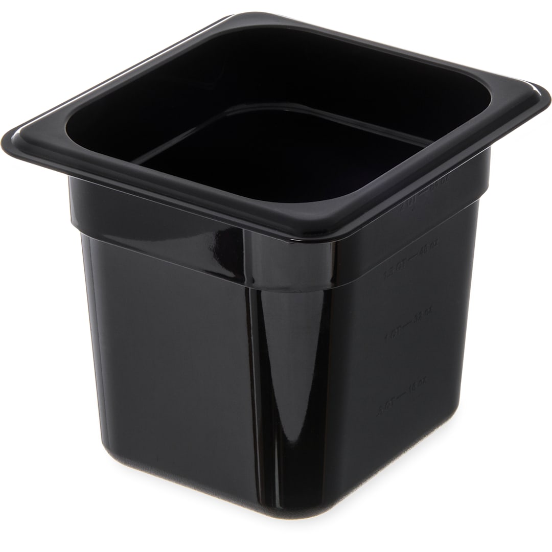 Carlisle 3068503 StorPlus Black 1/6-Size x 6" D Food Pan