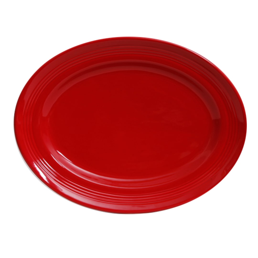 Tuxton CQH-136 Concentrix Cayenne 13.75" Oval Platter - 6 / CS