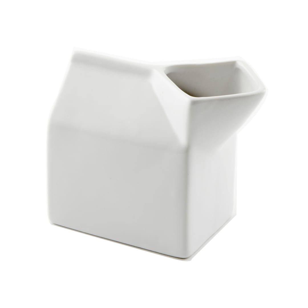 American Metalcraft CMCC5 White 5 Oz. Ceramic Milk Carton Creamer
