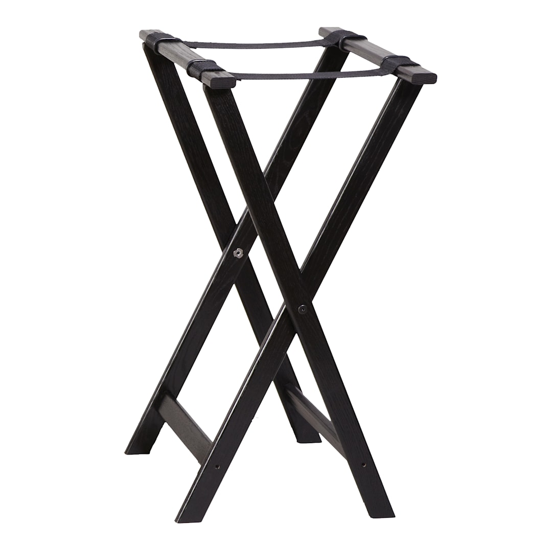 American Metalcraft WTSB40 Black 18" x 38" Wood Tray Stand