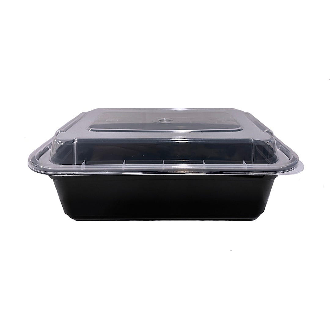 Darling Foodservice Black 24 Oz. Rectangular Container