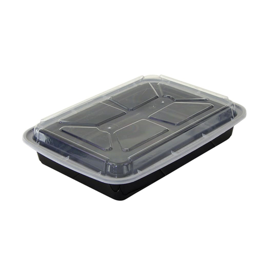 Pactiv NC-989-B 58 Oz. Black Rectangular Container