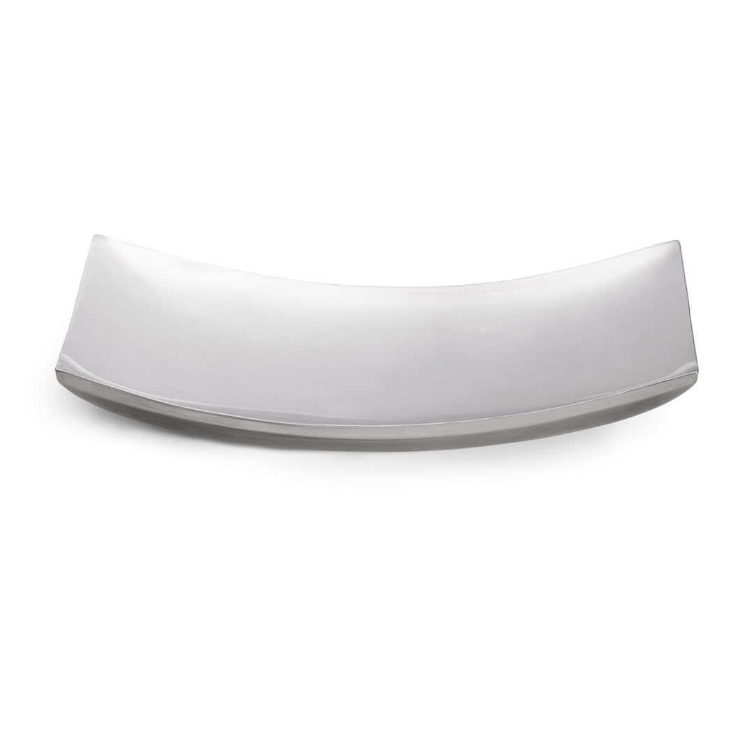 Vollrath 46223 15" x 8-1/4" S/S Double Wall Curved Platter