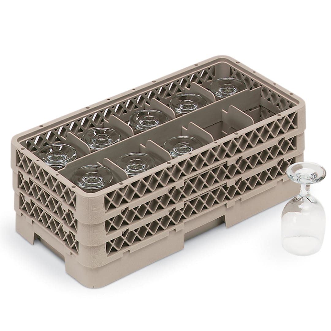 Traex HR1C1CCC Beige 10 Compartment Half-Size Glass Rack