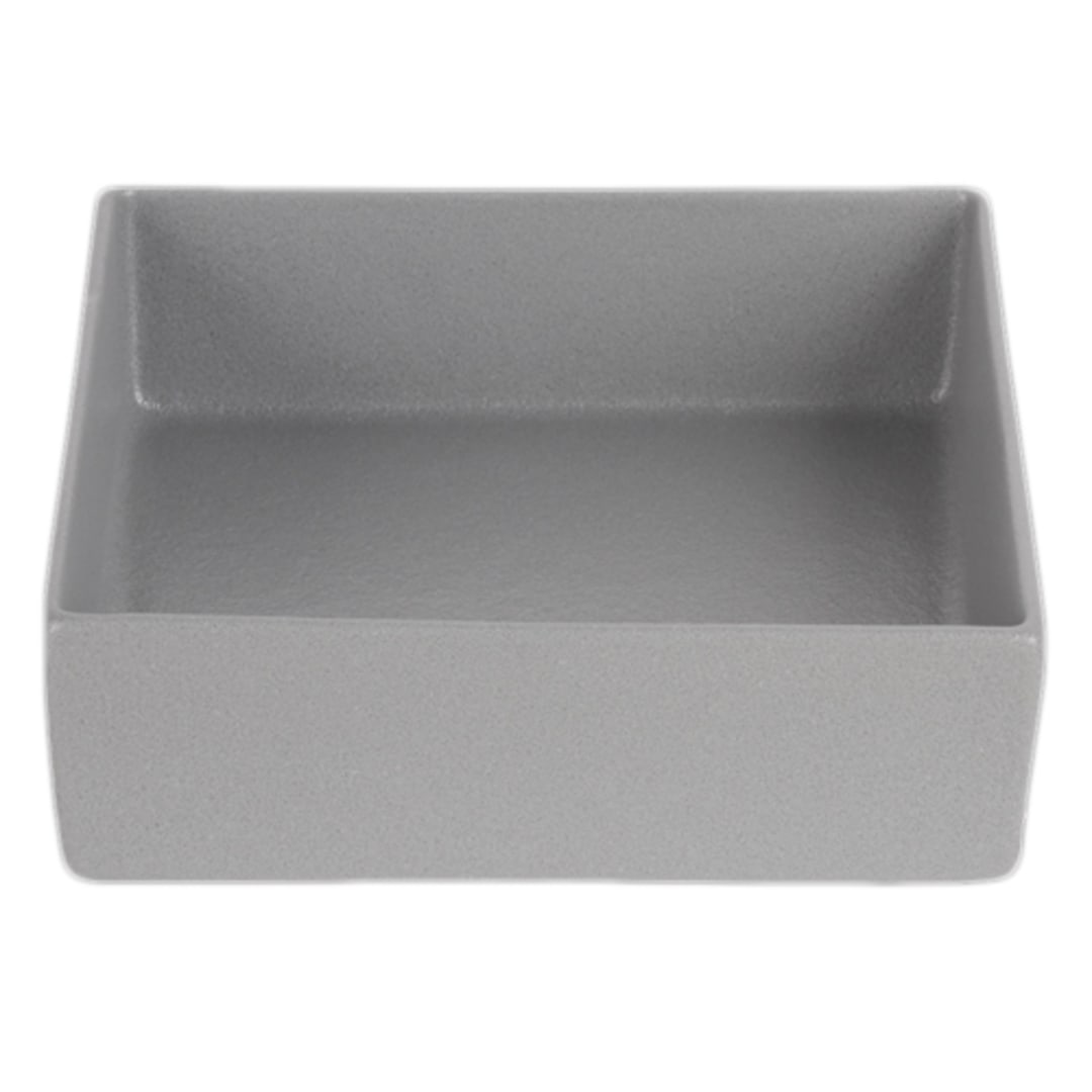 Bugambilia COMP03ST Silver Resin Coated 10" Square Straight-Sided Bowl