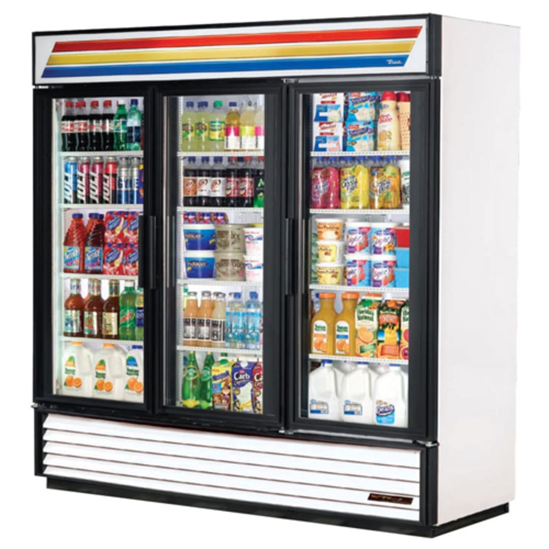 True® GDM-72-HC~TSL01 / BLACK 3-Door Refrigerated Merchandiser