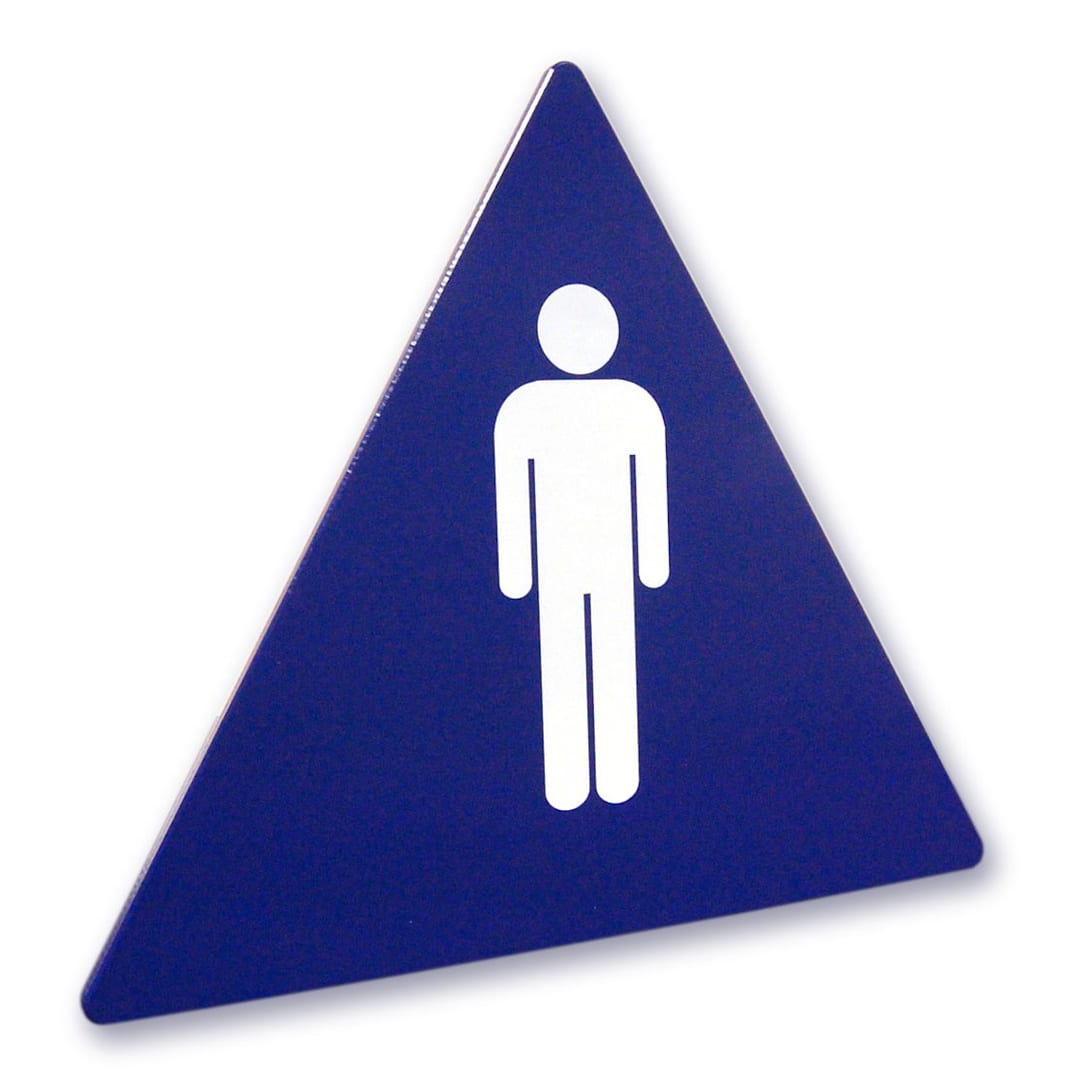 ADA Blue Triangle Mens Restroom Sign