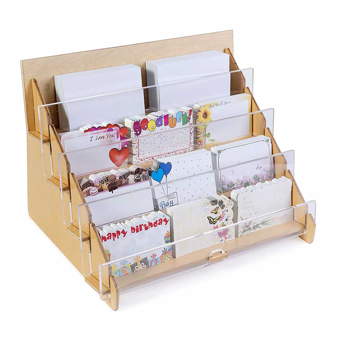 10" x 11" Wood / Acrylic Card Rack