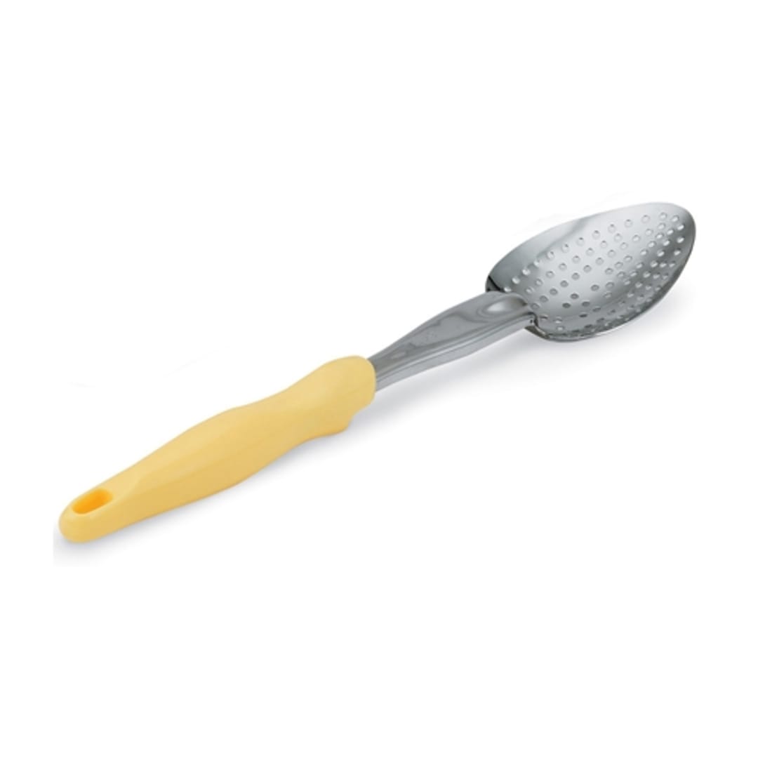 Vollrath 6414250 Yellow Handled Perforated 13.8" Basting Spoon