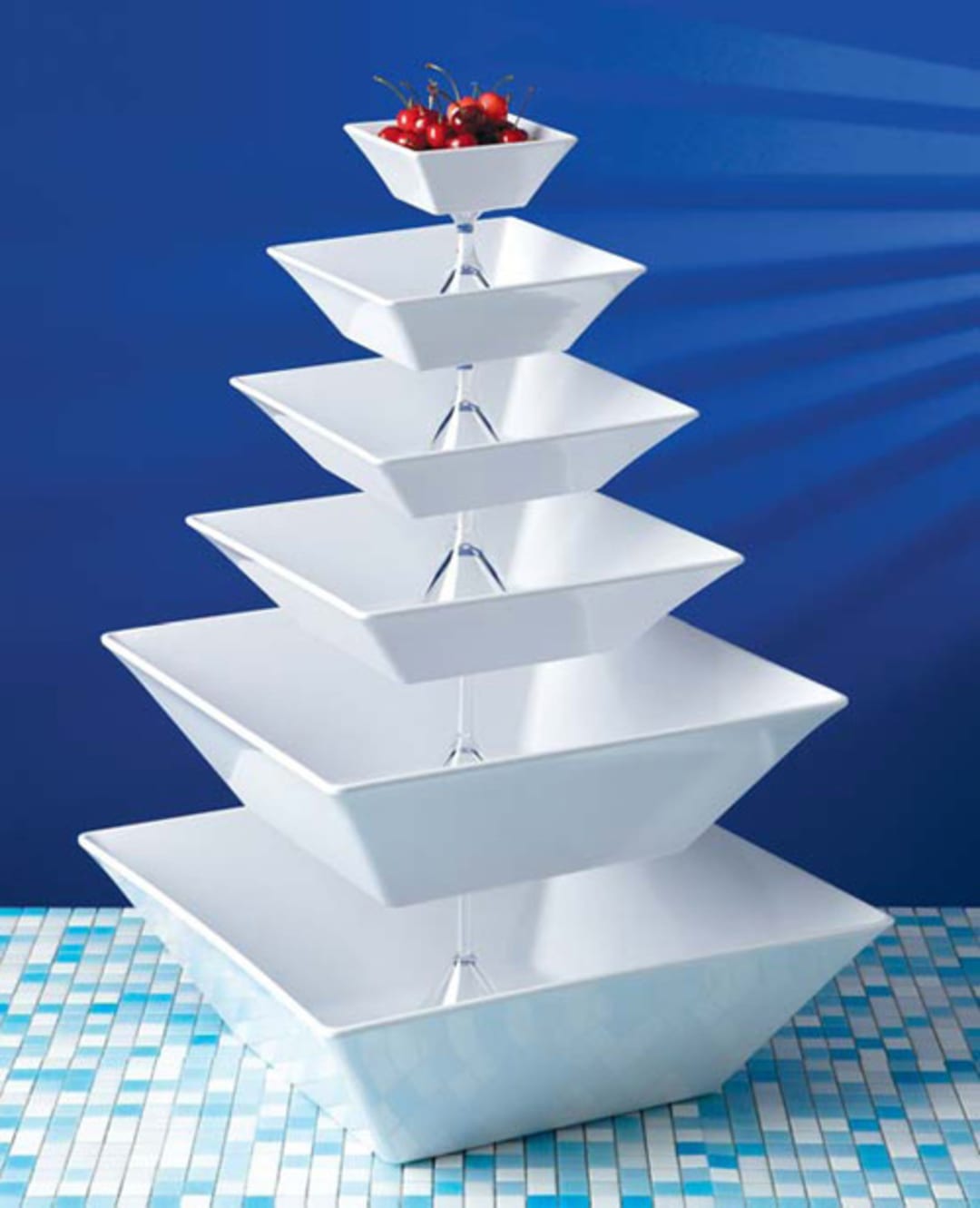 G.E.T. ML-250-W Siciliano White Melamine 20.4 Qt. Square Bowl