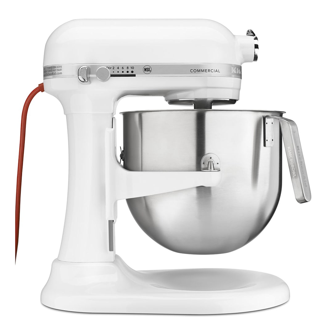 KitchenAid® KSM8990WH 1.3 HP 8 Qt. Commercial Mixer with S/S Bowl