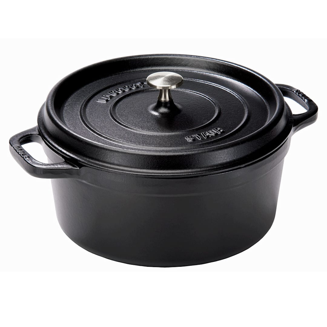 Staub USA 1103025 Black Matte Cast Iron 9 Qt. Round Cocotte