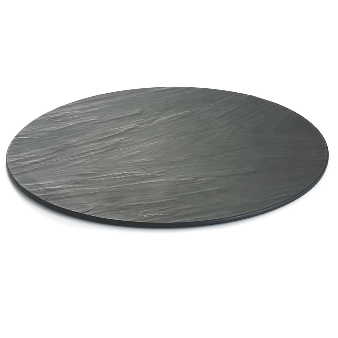 TableCraft MG16 Frostone Slate 16" Melamine Round Display Tray