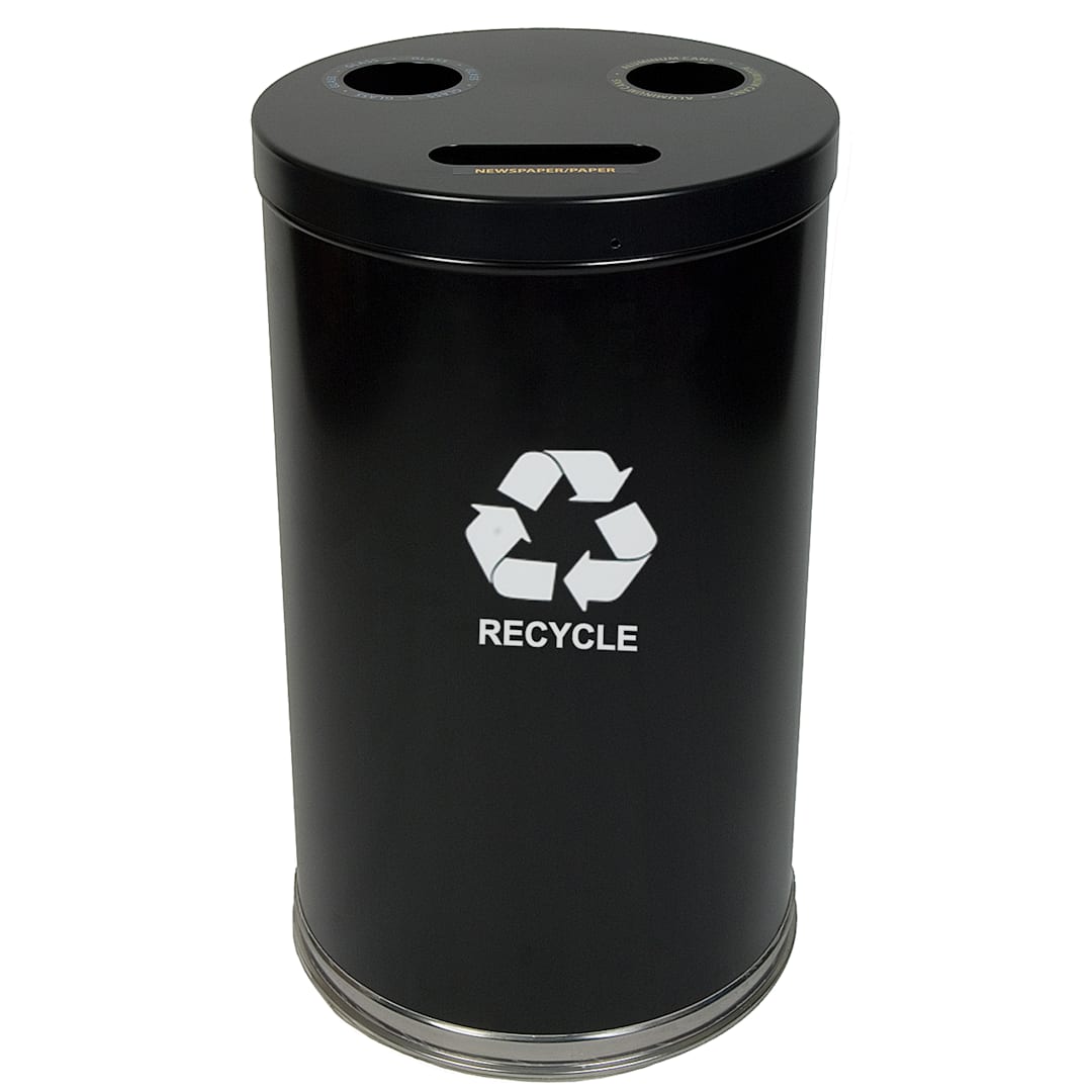 Witt 18RTBK Emoti-Can 34.5 Gallon Black Recycling Container